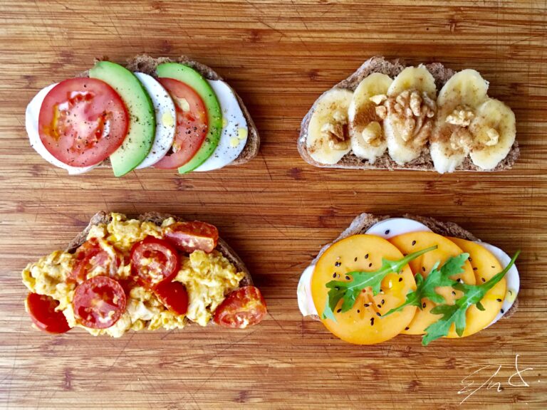 Foto de las 4 tostadas. Una pinta estupenda